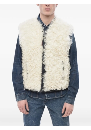 DSQUARED2 fur-trimmed denim jacket - Neutrals