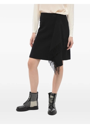 Woolrich fringe-detail wrap skirt - Black