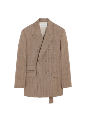 AMI Paris double-breasted striped wool blazer - Brown