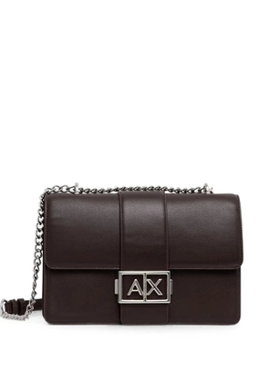 Armani Exchange logo-plaque crossbody bag - Brown