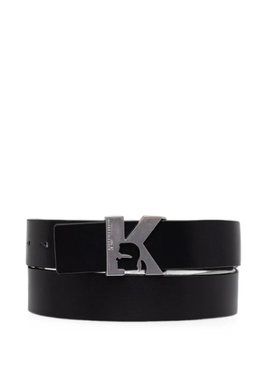 Karl Lagerfeld Jeans logo-plaque leather belt - Black