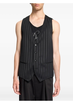 Ann Demeulemeester Juikko striped satin waistcoat - Black