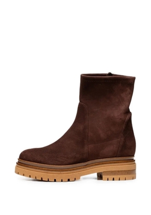 Poche Paris suede chunky-sole ankle boots - Brown