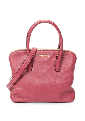 Miu Miu Pre-Owned Madras leather tote bag - Pink