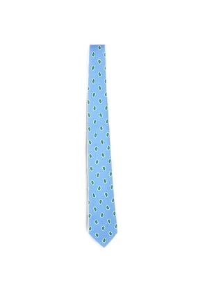 Kiton paisley-pattern tie - Blue