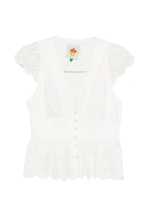 FARM Rio embroidered peplum blouse - White