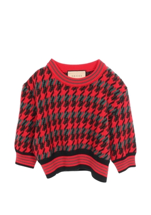 Gucci Pre-Owned 2010s houndstooth cropped sweater - Red