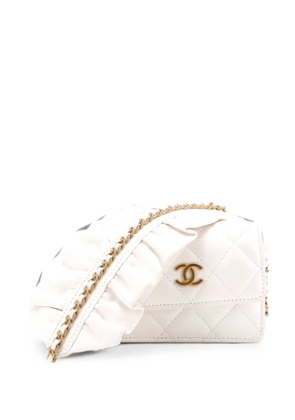 CHANEL Pre-Owned Romance Clutch With Chain Quilted Lambskin Mini shoulder bag - White