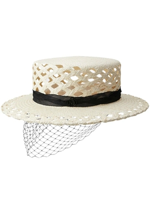 Maison Michel Kiki straw boater - Neutrals