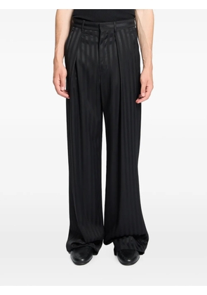 Ann Demeulemeester striped pleated trousers - Black