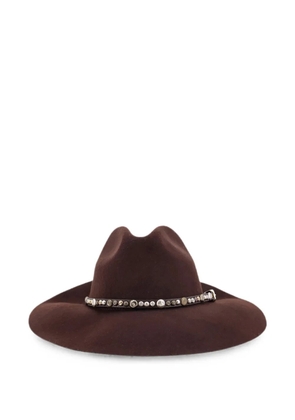 Golden Goose Golden studded leather fedora hat - Brown