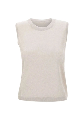 Gran Sasso ribbed-knit lurex top - Neutrals