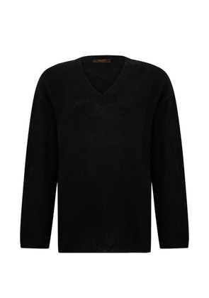 Moorer V-neck mesh-knit sweater - Black