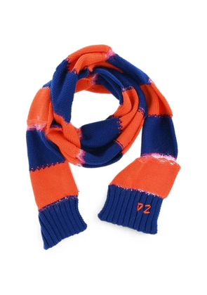 DSQUARED2 striped distressed-effect scarf - Orange