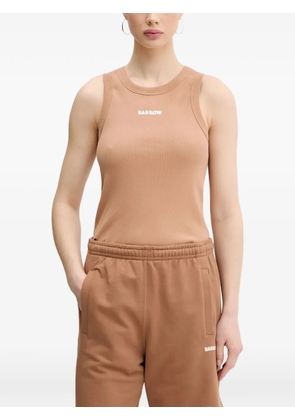 BARROW ribbed logo-print T-shirt - Neutrals
