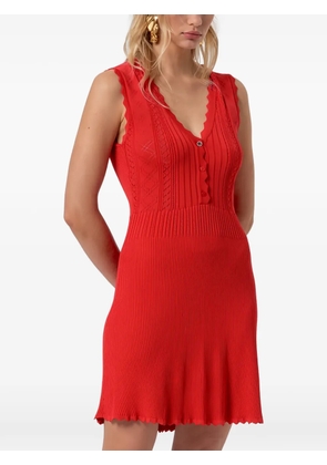FRACOMINA scallop-edge pointelle-knit dress - Red