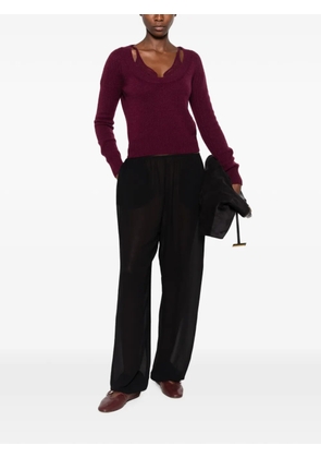Ermanno Scervino cut-out V-neck sweater - Purple
