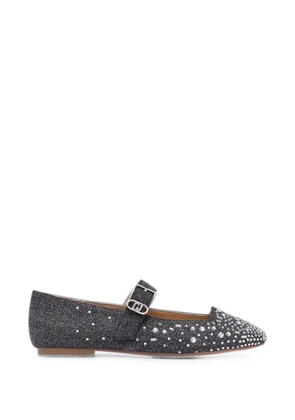 LIU JO crystal-embellished Brigitte 11 ballet flats - Grey