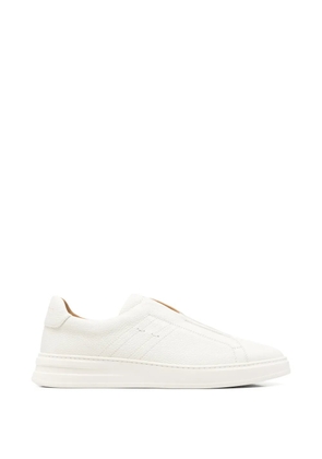 Henderson Baracco grainy leather sneakers - White