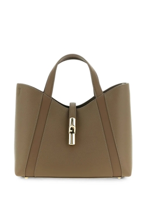Furla Goccia grained leather tote bag - Neutrals