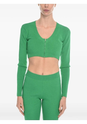 HERSKIND zip-up cropped cardigan - Green