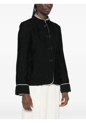 Forte Forte piped-trim corduroy-texture jacket - Black