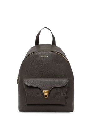 Coccinelle Beat Generation grained leather backpack - Brown