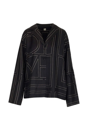 TOTEME monogram-print shirt - Black