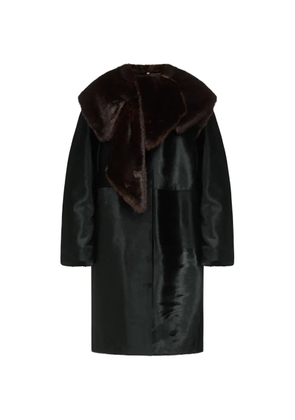 LouLou de Saison Lotta long-sleeve fur-collar coat - Black