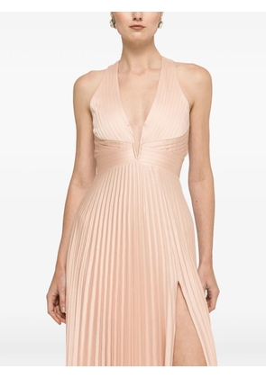 NISSA pleated satin maxi dress - Pink