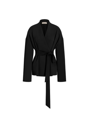 Alberta Ferretti tie-waist V-neck jacket - Black