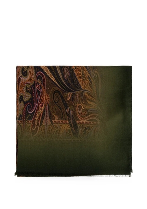 ETRO paisley-print fringed scarf - Green