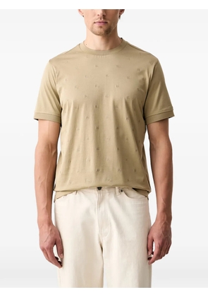 Karl Lagerfeld monogram-embossed logo-patch T-shirt - Neutrals
