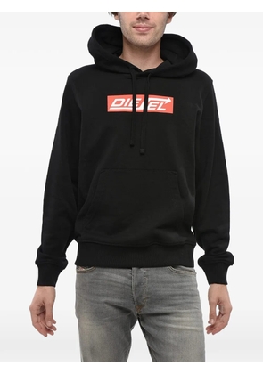 Diesel logo-print brushed hoodie - Black