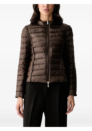 Patrizia Pepe quilted-finish zip-up jacket - Brown