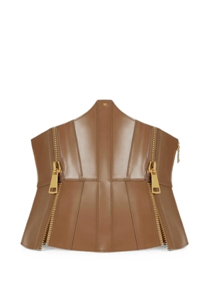 Elisabetta Franchi bustier belt with zip - Brown