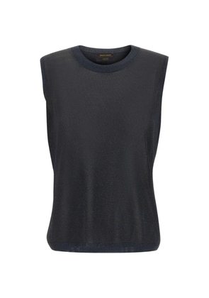 Gran Sasso lurex-knit sleeveless top - Black
