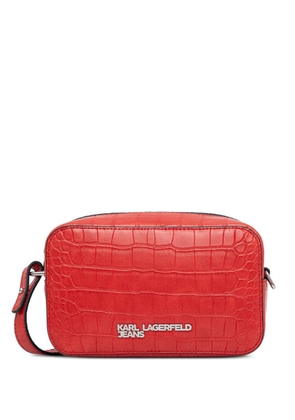 Karl Lagerfeld Jeans croc-effect crossbody bag - Red