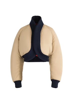 Jean Paul Gaultier ribbed bomber jacket - Neutrals