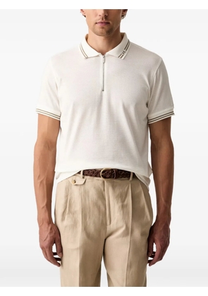 Karl Lagerfeld zip-fastening tipped polo shirt - White