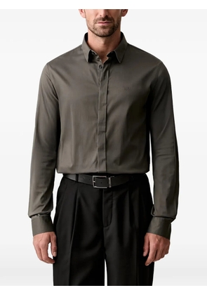 Armani Exchange logo-embroidered slim-fit shirt - Green