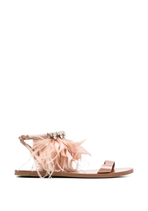 Miu Miu Pre-Owned 2000s crystal-embellishment sandals - Neutrals
