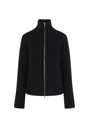 Maison Margiela ribbed-knit zip-up jacket - Black
