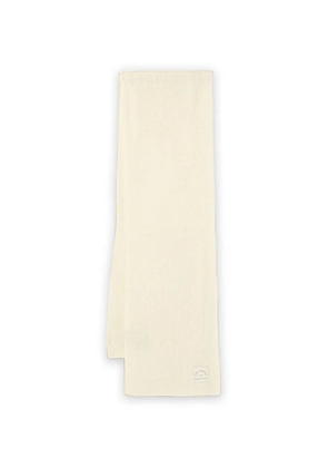 Karl Lagerfeld logo-patch ribbed scarf - Neutrals