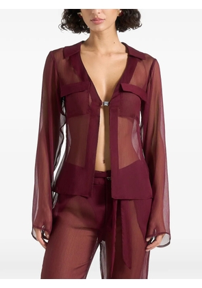 Manière De Voir sheer shirt with clasp - wine red