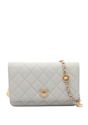 CHANEL Pre-Owned 2021-2026 CC Quilted Caviar Wallet on Chain crossbody bag - Grey