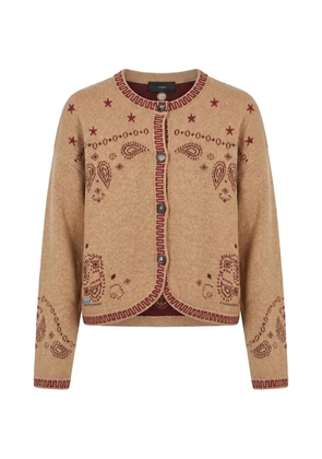 Alanui Bandana jacquard paisley-intarsia wool cardigan - Neutrals