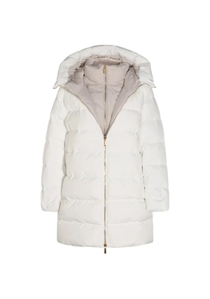Moorer Klie hooded padded coat - White