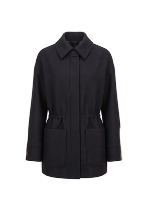 Patrizia Pepe drawstring long-sleeve coat - Black