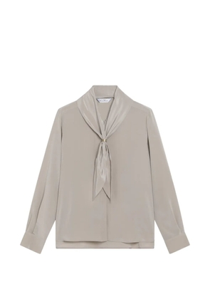 Max Mara pussy-bow long-sleeve blouse - Neutrals